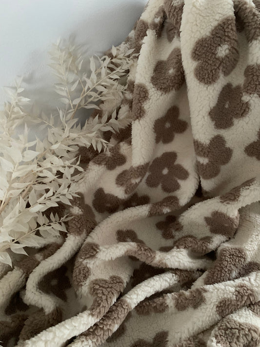 Pre commande semaine 42 Sherpa Mouton Fleurs Blanc Cassé