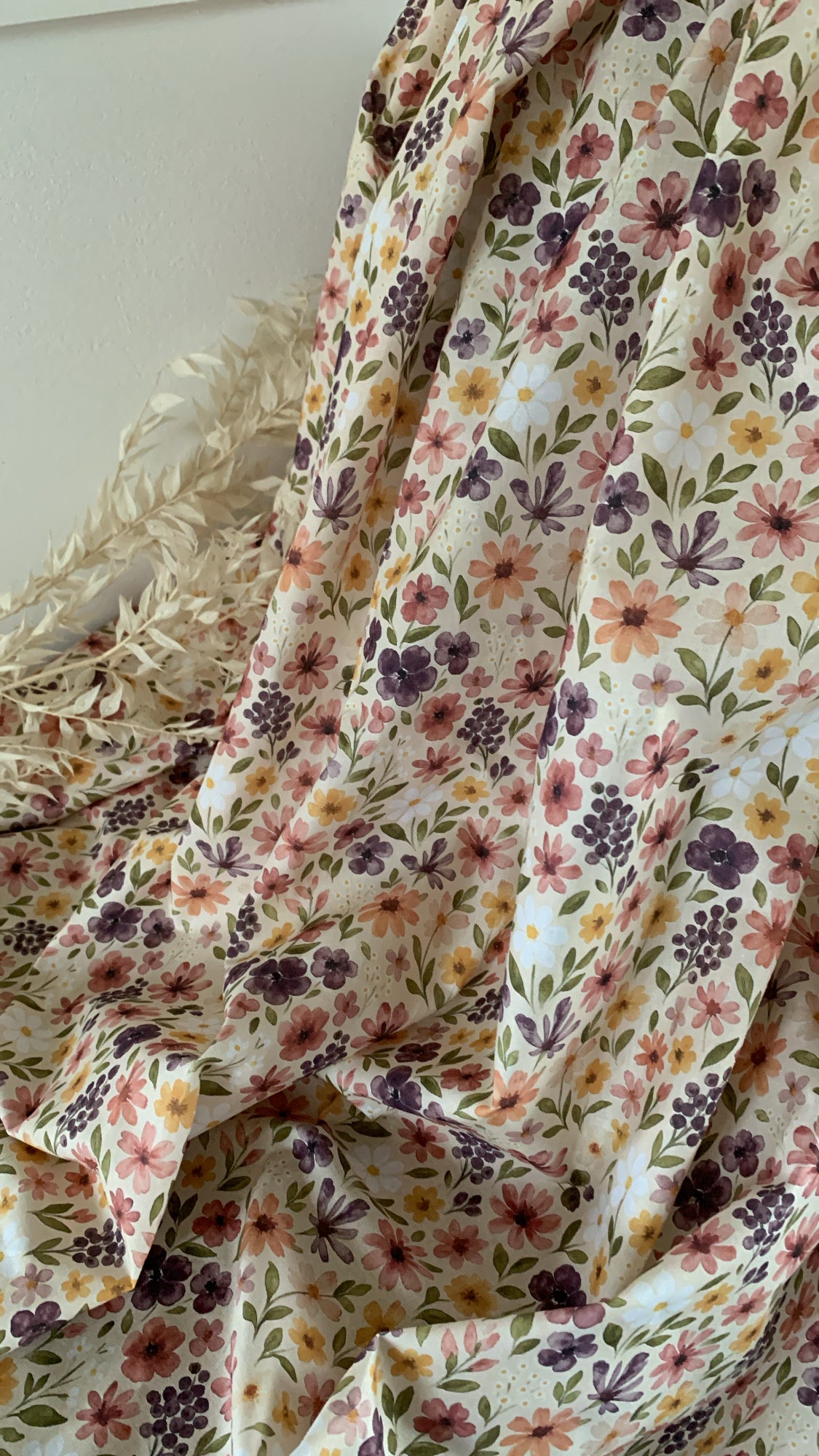 Coton Imprimé Beige / Rose