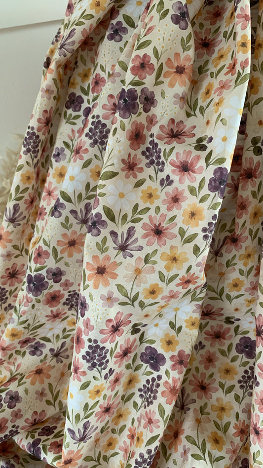 Coton Imprimé Beige / Rose