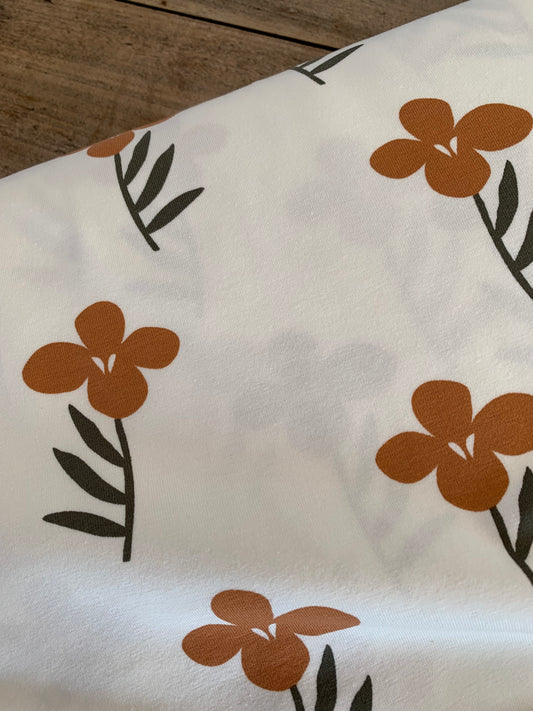 Jersey de Coton Fleurs Camel