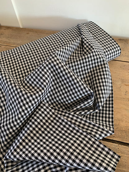 Popeline de coton Vichy Noir