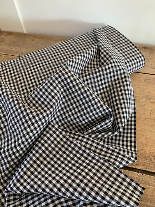 Popeline de coton Vichy Noir