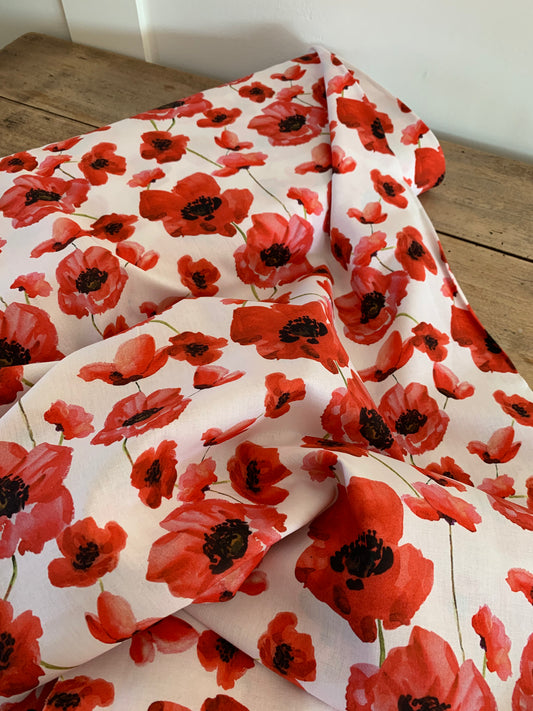 Popeline de Coton Coquelicots