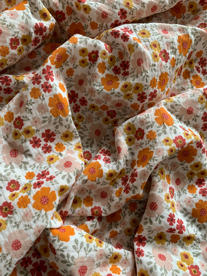 Double gaze fleurs champêtre