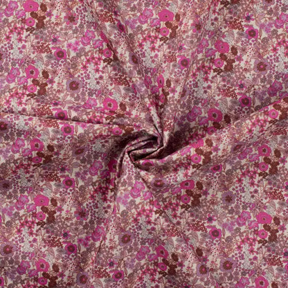Voile de Coton Fleurs Fuschia