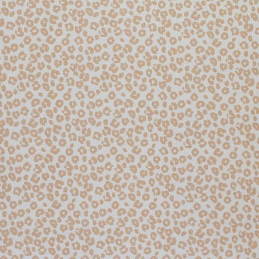 Tissu Maille Tricot Côtelé Imprimé - Léopard Beige Clair