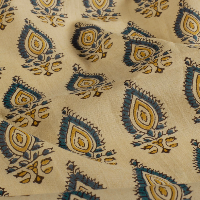 Voile Indien Beige et Bleu