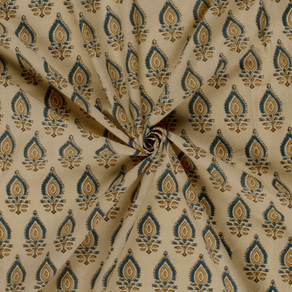 Voile Indien Beige et Bleu