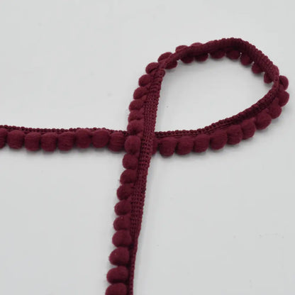 Ruban Pompom Bordeaux - 6mm
