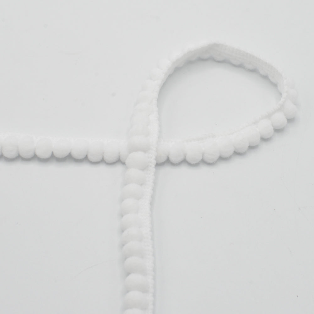 Ruban Pompom Blanc - 6mm