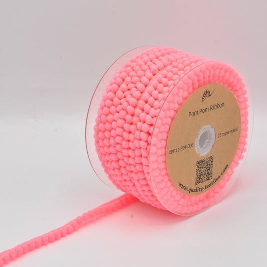 Ruban Pompom Pink - 4mm