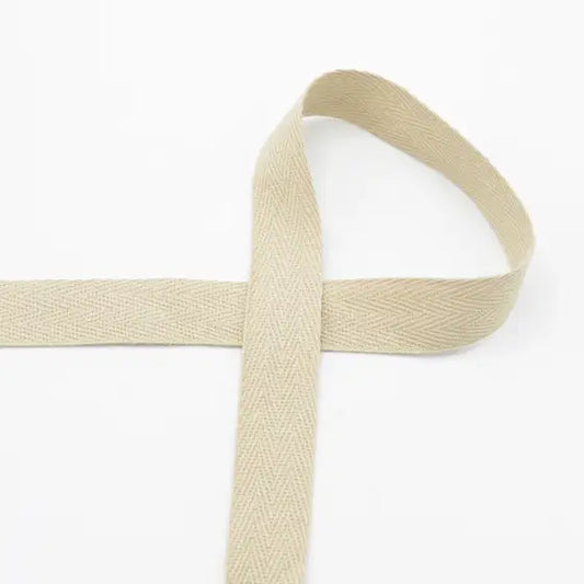 Ruban sergé 20mm - Crème