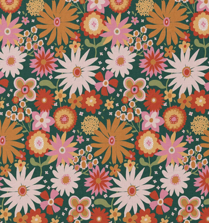 Green/Orange Printed Cotton
