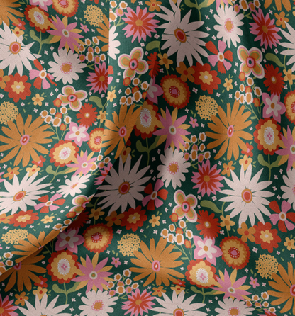 Green/Orange Printed Cotton