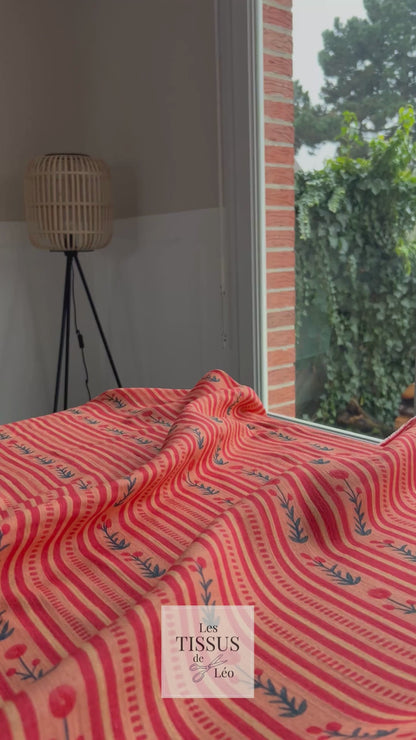 Exclusive – Double gaze de coton Rosée Corail