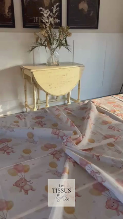 Coton Imprimé Sweet Balloon Rose Poudré