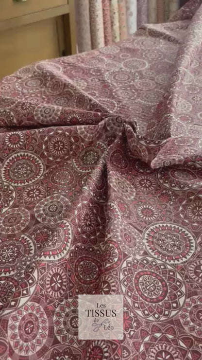 Coupon 1m - Coton Imprimé Bordeaux Terra