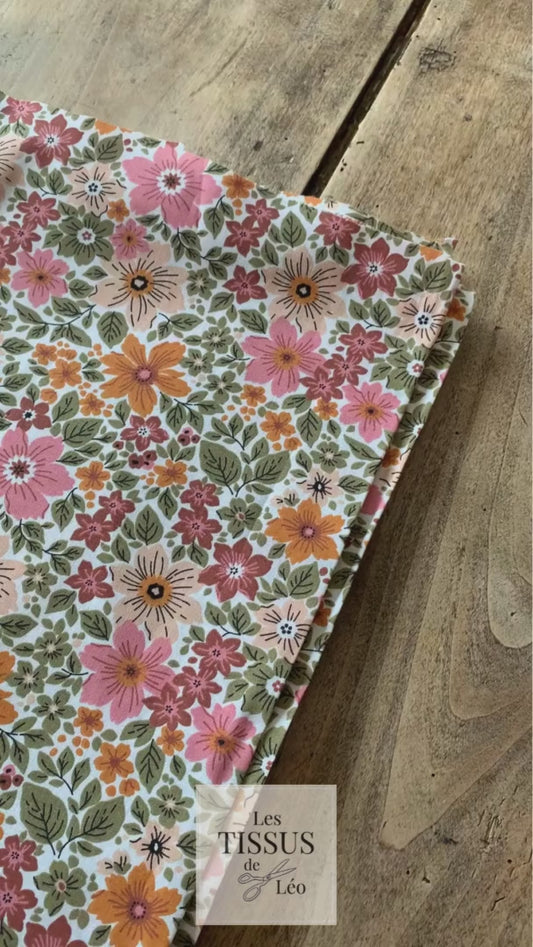 Popeline de Coton Fleurie (Précommande S35)