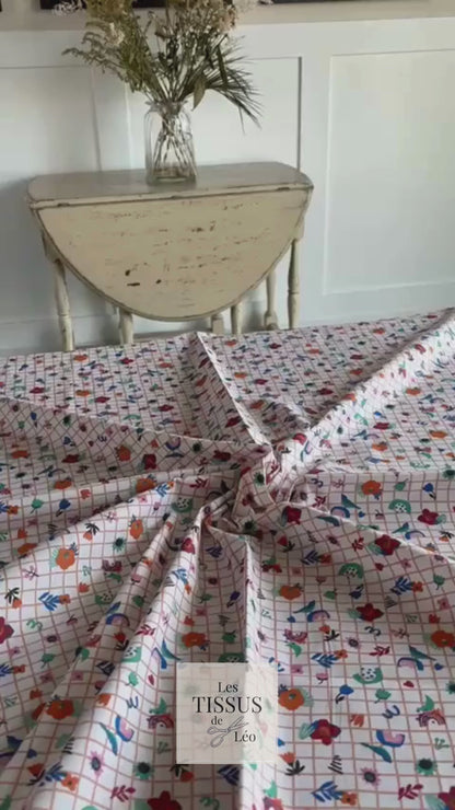 Coton Imprimé Vichy Fleurs Poétiques