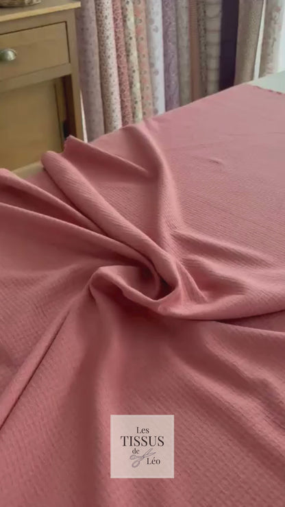 Coton Bio Gaufré Framboise