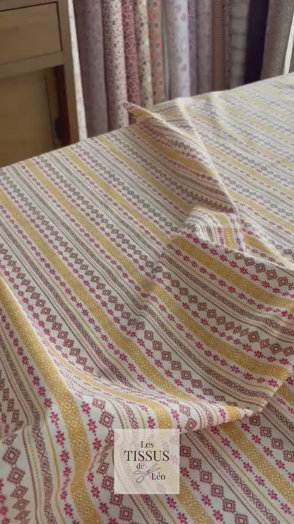 Coton Imprimé Beige Ocre