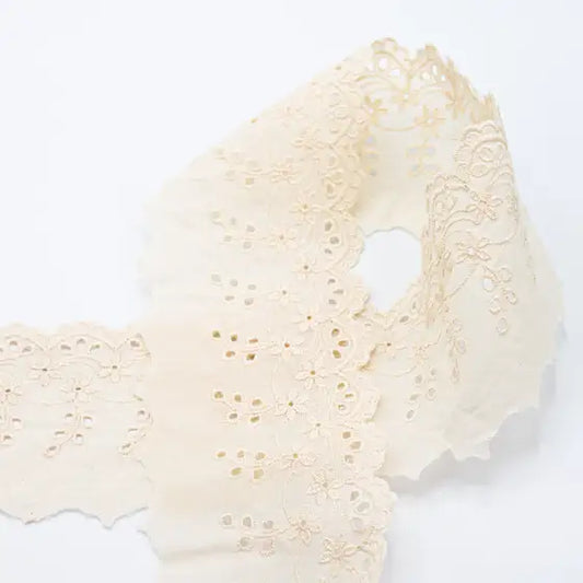 Ruban Broderie Anglaise 80mm - Crème