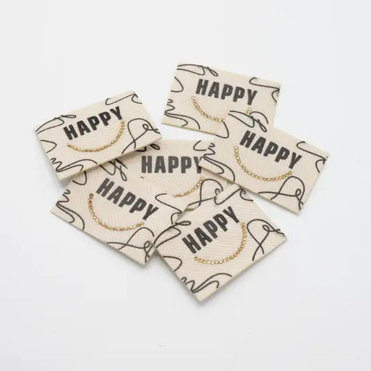 Etiquette tissée HAPPY