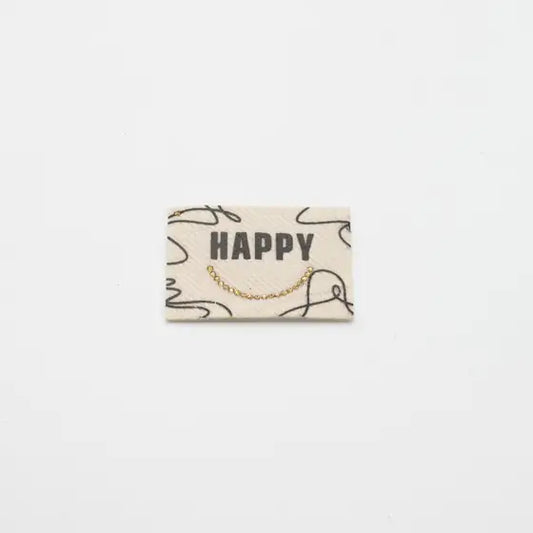 Etiquette tissée HAPPY