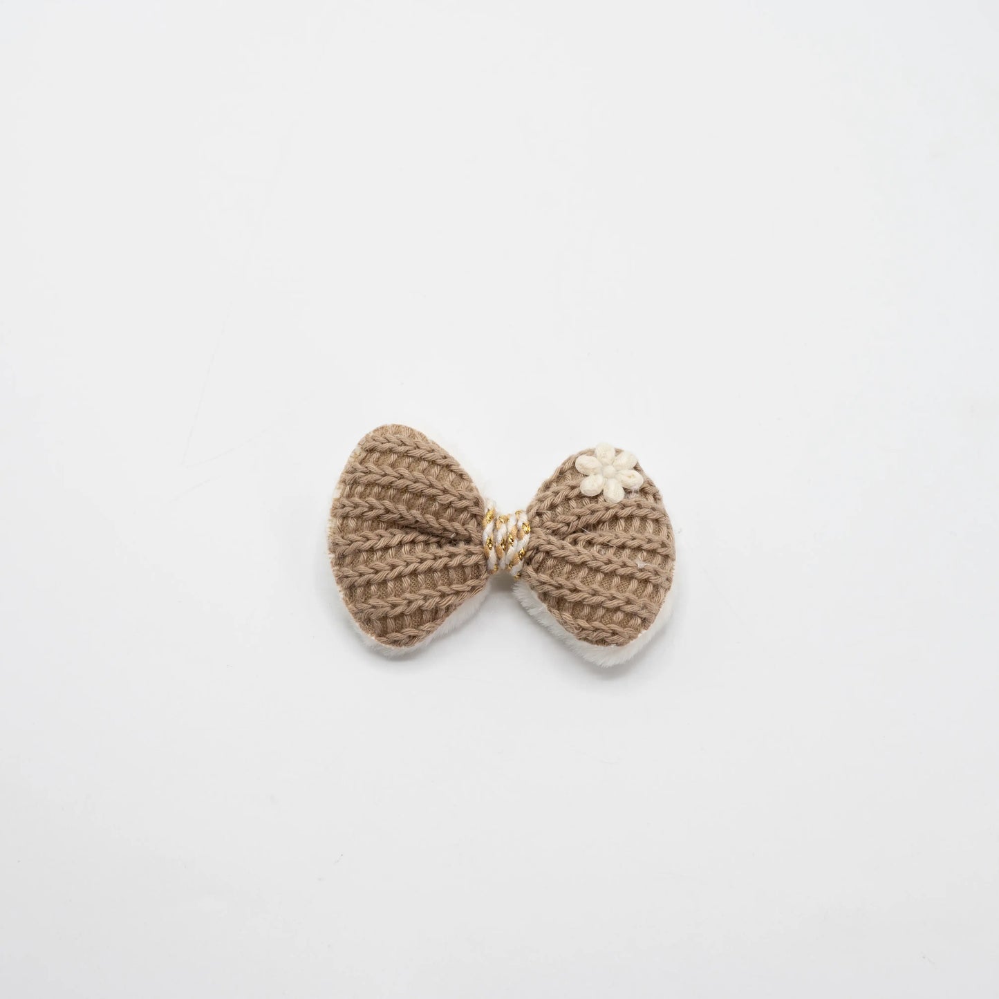Patch Nœud Tissé Beige – 75 mm – vendu à l’unité