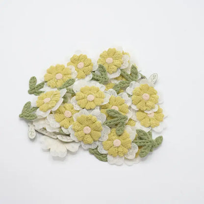 Patch Fleur Tissé avec Tige – 50 mm – vendu à l’unité