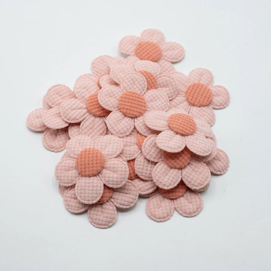 Patch Tissé Fleur – Rose – 50 mm – vendu à l’unité